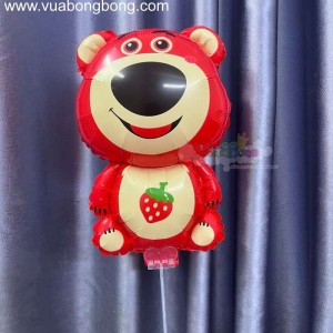 Bong bóng gấu dâu LOTSO gắn que trong